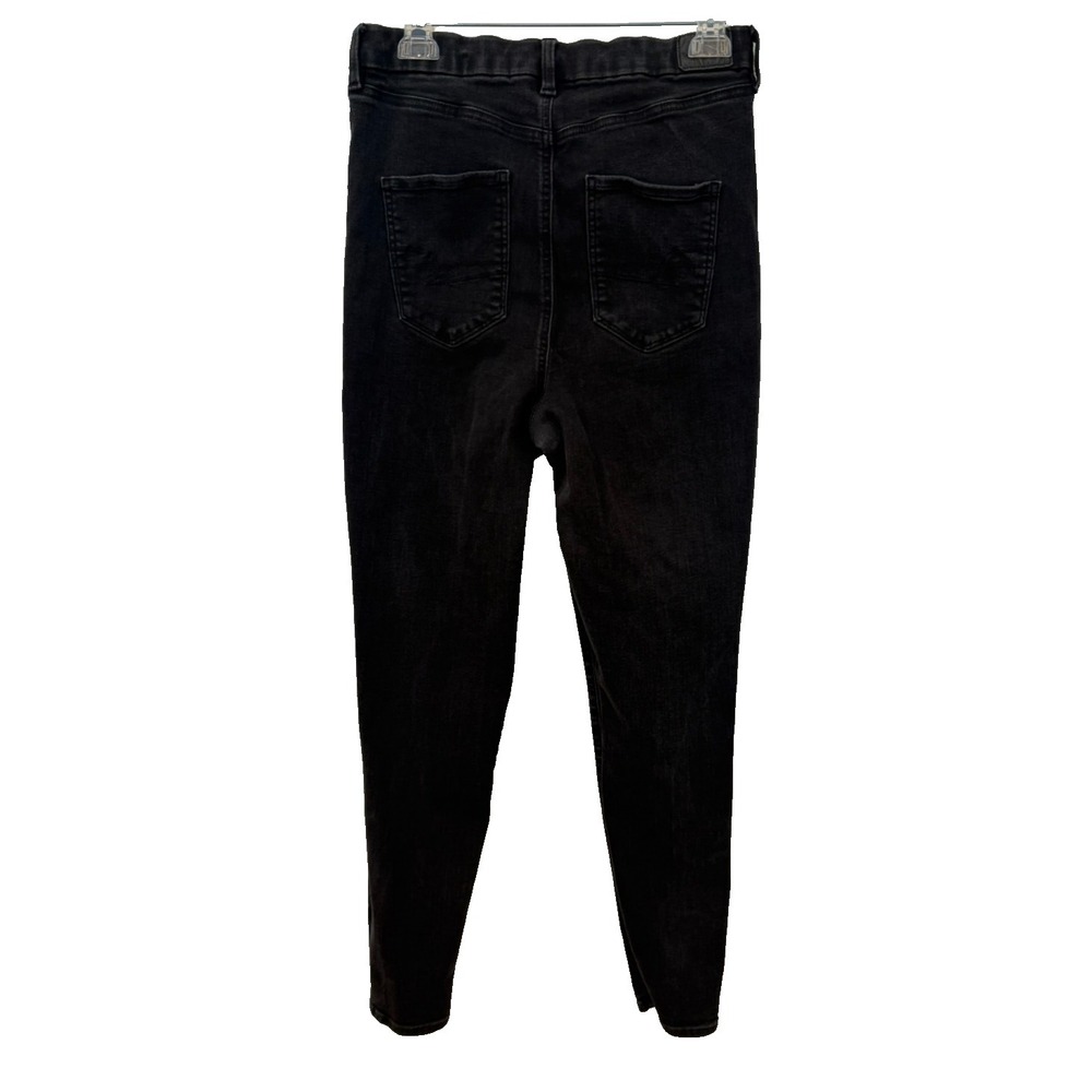 Women's American Eagle Ne(x)t Level Stretch Faded Black Jeans Size 14 Long - Picture 4 of 9